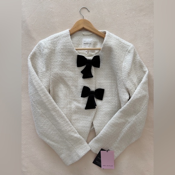 Anthropologie Avec Les Filles NWT Bow Tie Tweed Coquette Balletcore - Picture 6 of 12